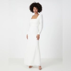 BCBG FAYE SQUARE NECK EVENING GOWN